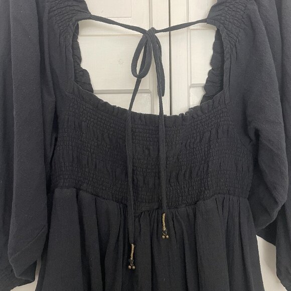 Free People Black Smock Dress - Picture 6 of 6
